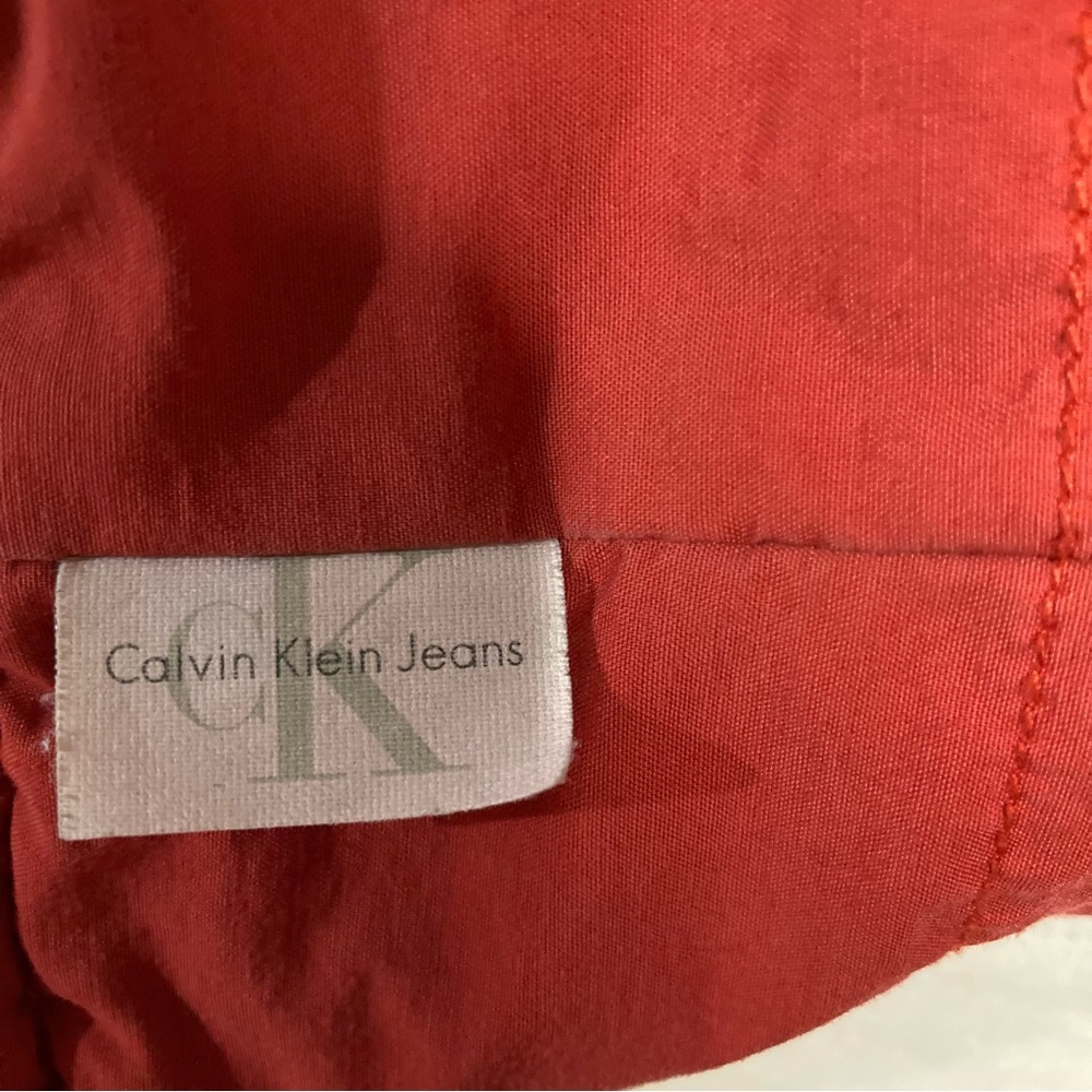 Calvin Klein Jeans Vintage Denim/Red Quilted Reversible‎ Vest | Gilet - Picture 7 of 11